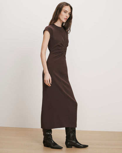 Veronica Beard | June Midi Dress in Dark Brown Espresso