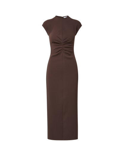 Veronica Beard | June Midi Dress in Dark Brown Espresso