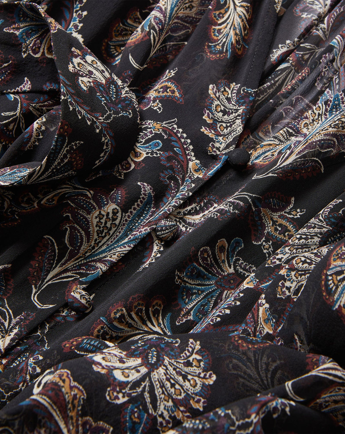 Veronica Beard | Isra Silk Maxi Dress in Black Paisley Black Multi