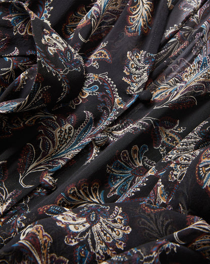 Veronica Beard | Isra Silk Maxi Dress in Black Paisley Black Multi