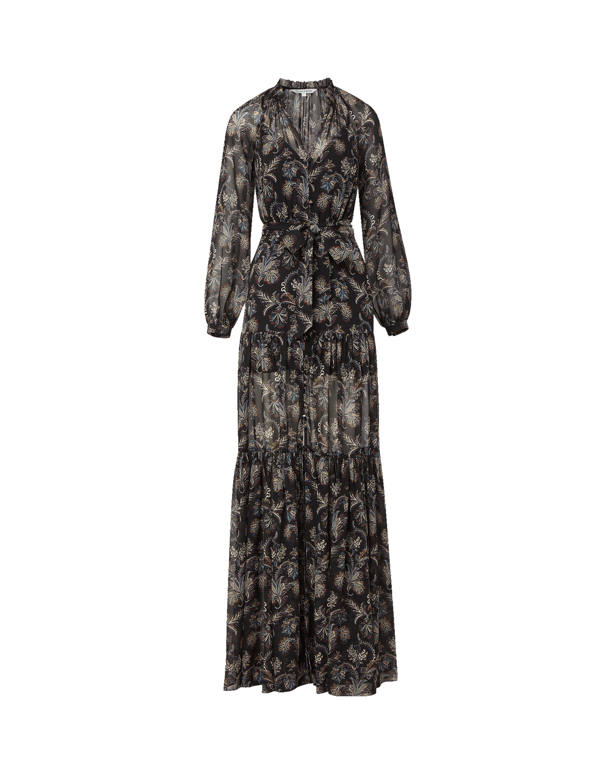 Veronica Beard | Isra Silk Maxi Dress in Black Paisley Black Multi