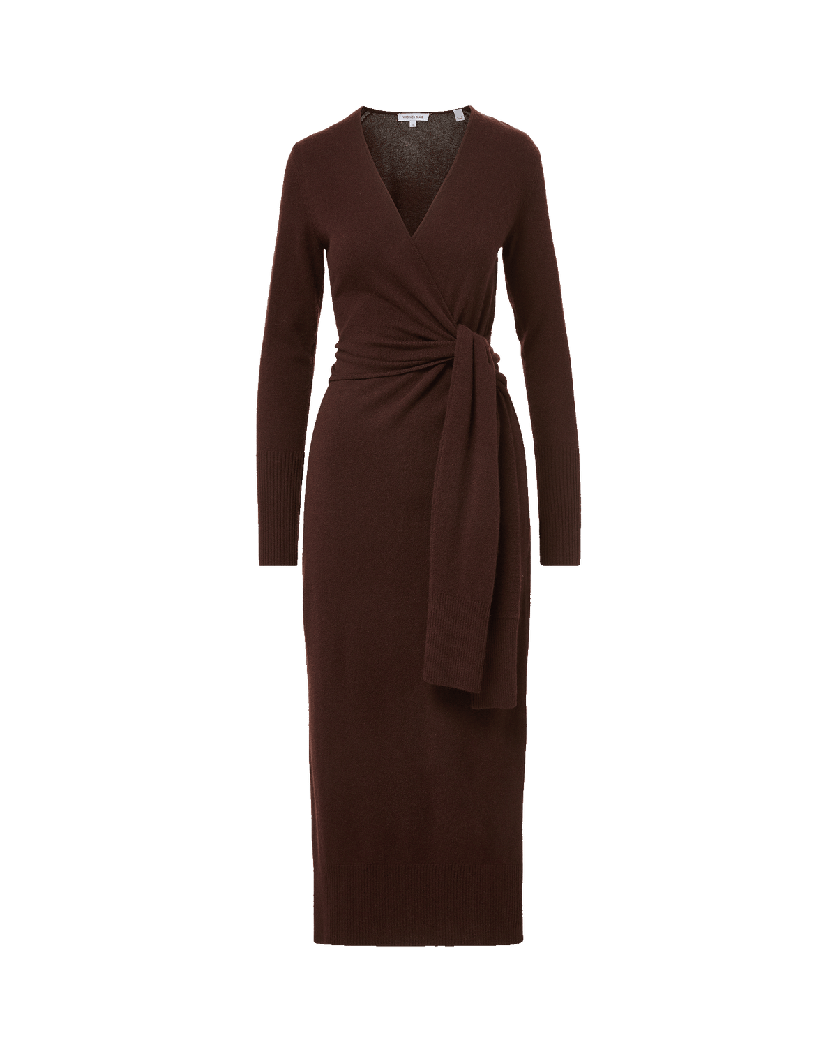Veronica Beard | Salomez Wrap Midi Dress in Dark Brown Espresso