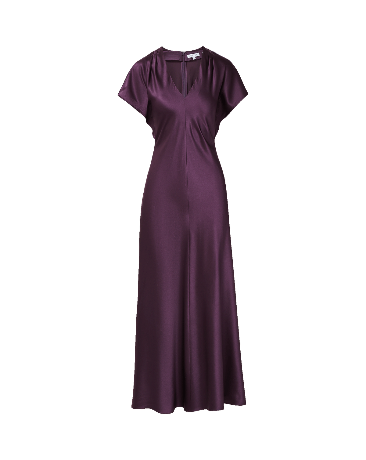 Veronica Beard | Redgrave V-Neck Midi Dress in Dark Purple Dark Eggplant