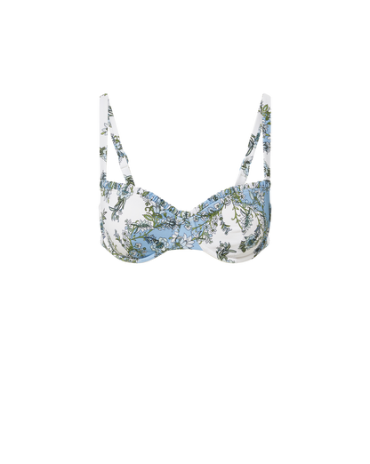 Veronica Beard | Rosella Bikini Top in Blue Floral Multi Blue Multi