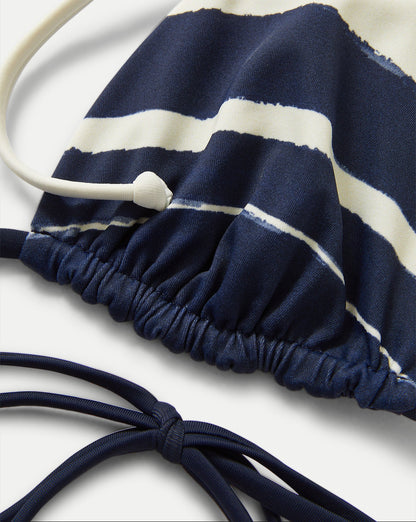 Veronica Beard | Solara Triangle Bikini Top in Navy Multi Navy Multi