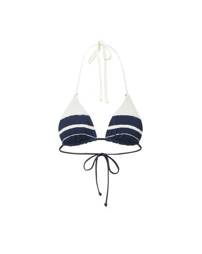 Veronica Beard | Solara Triangle Bikini Top in Navy Multi Navy Multi