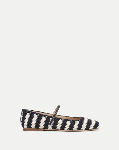 Veronica Beard | Ellie Crochet Flat in Navy/Ecru Navy/Ecru