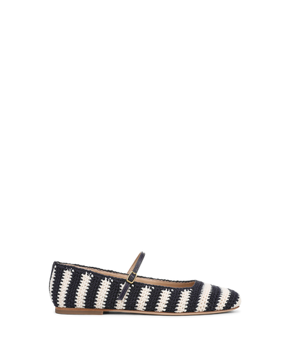 Veronica Beard | Ellie Crochet Flat in Navy/Ecru Navy/Ecru