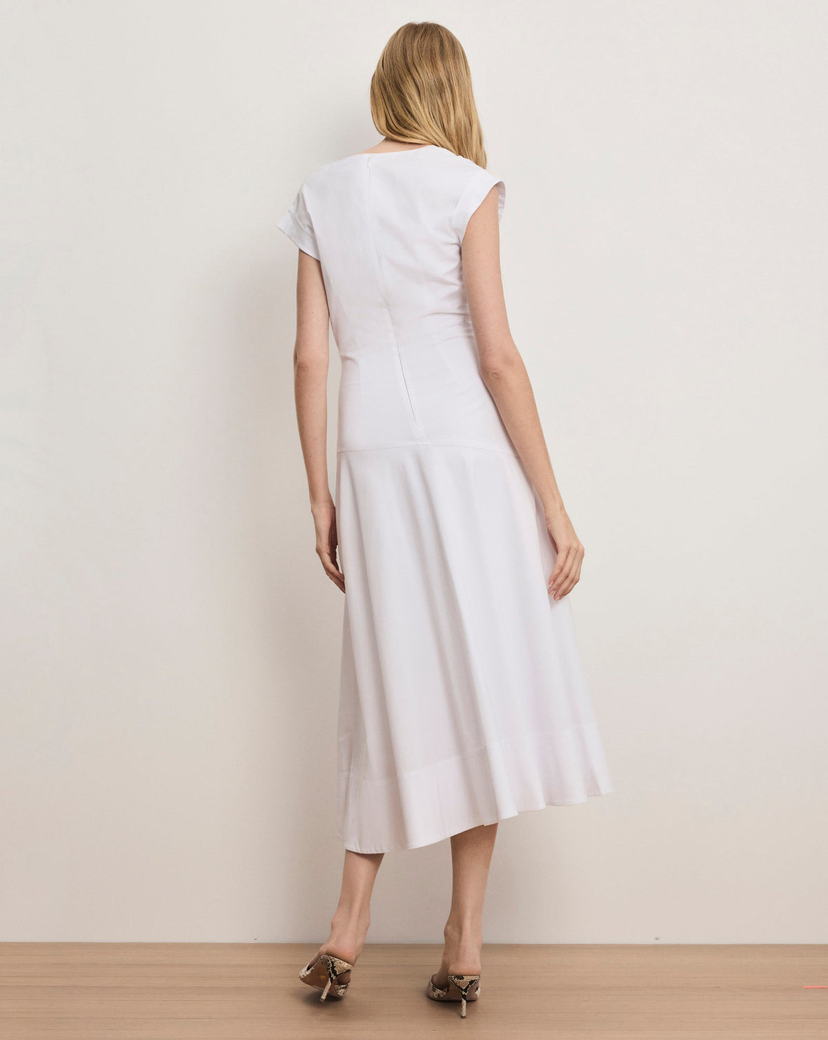 Veronica Beard | Lisette Cotton Poplin Midi Dress in White White
