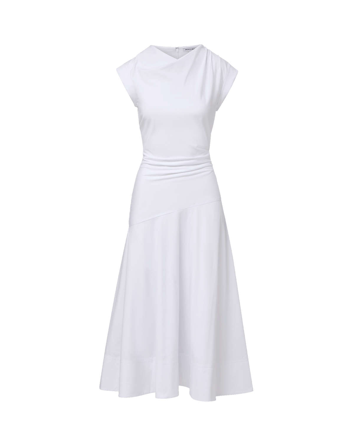 Veronica Beard | Lisette Cotton Poplin Midi Dress in White White