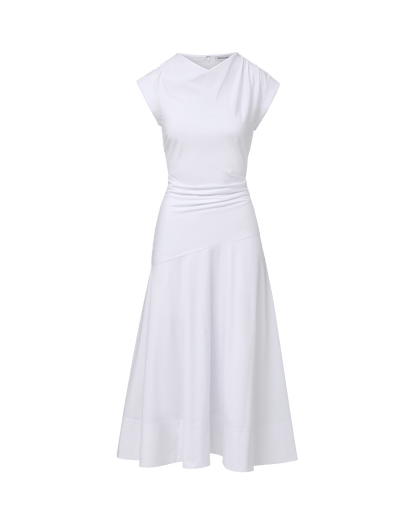 Veronica Beard | Lisette Cotton Poplin Midi Dress in White White