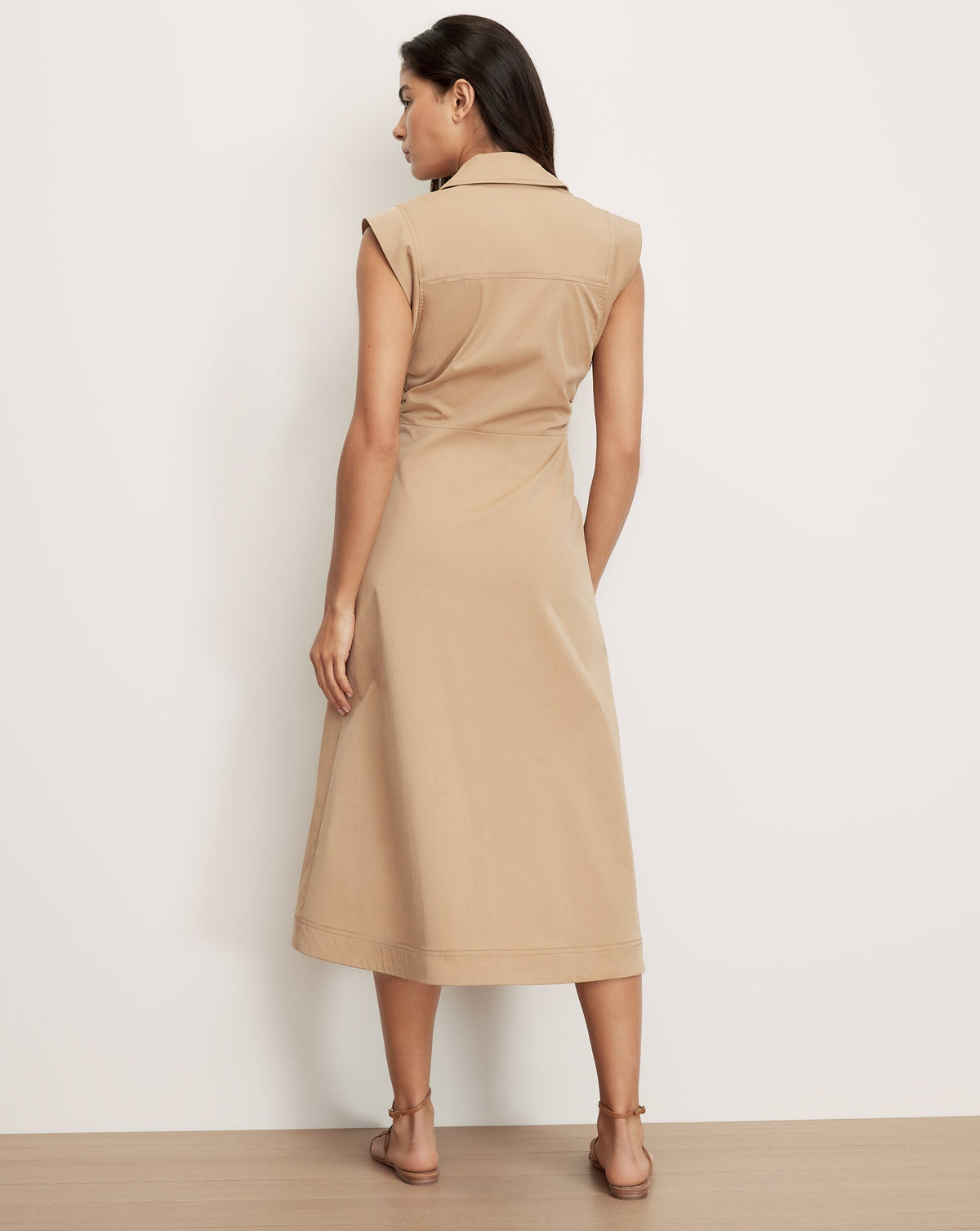 Veronica Beard | Orla Midi Shirtdress in Khaki Khaki