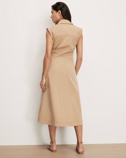 Veronica Beard | Orla Midi Shirtdress in Khaki Khaki