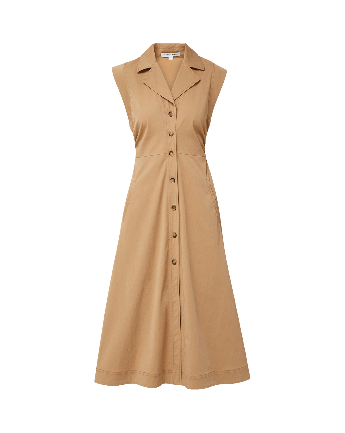Veronica Beard | Orla Midi Shirtdress in Khaki Khaki