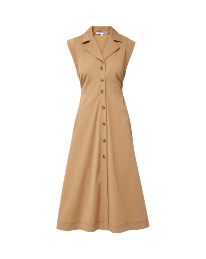 Veronica Beard | Orla Midi Shirtdress in Khaki Khaki