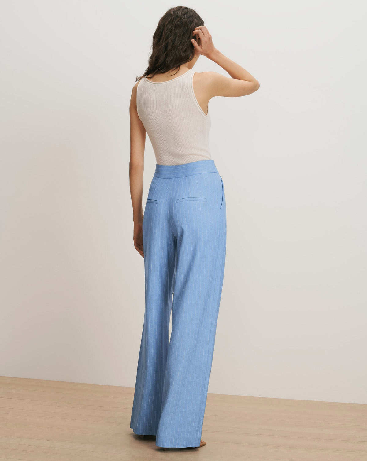 Veronica Beard | Heyser Wide-Leg Pant in Blue Jay/Dove White Blue Jay/Dove White