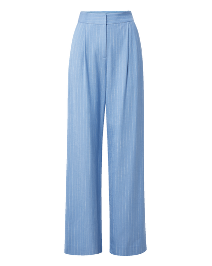Veronica Beard | Heyser Wide-Leg Pant in Blue Jay/Dove White Blue Jay/Dove White