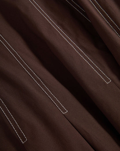Veronica Beard | Jolie Cotton Poplin Midi Dress in Dark Mocha Dark Mocha