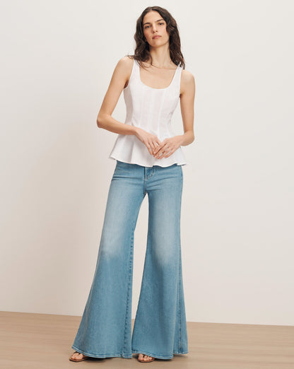 Veronica Beard | Charlie Peplum Tank Top in White White