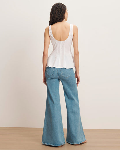 Veronica Beard | Charlie Peplum Tank Top in White White
