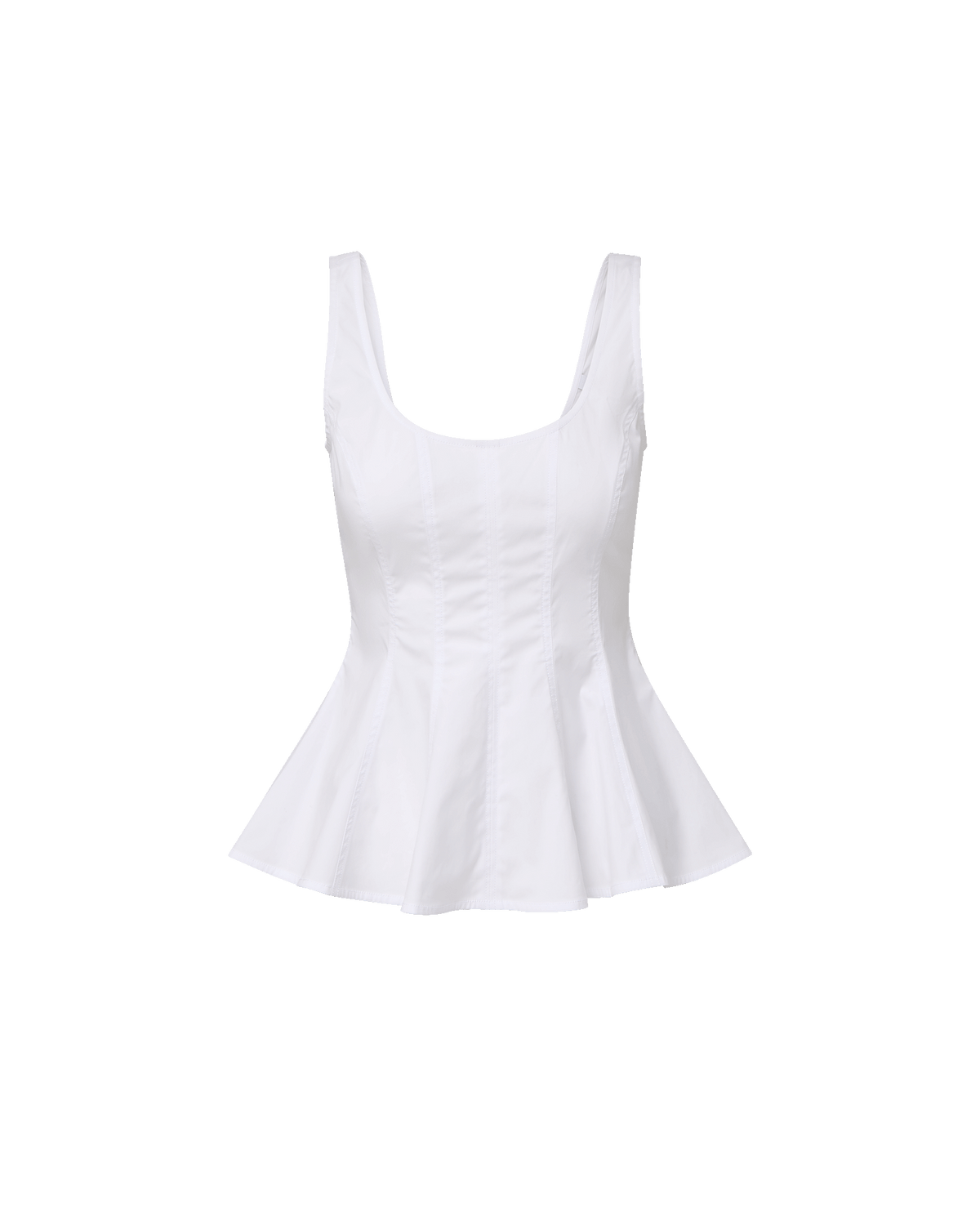 Veronica Beard | Charlie Peplum Tank Top in White White