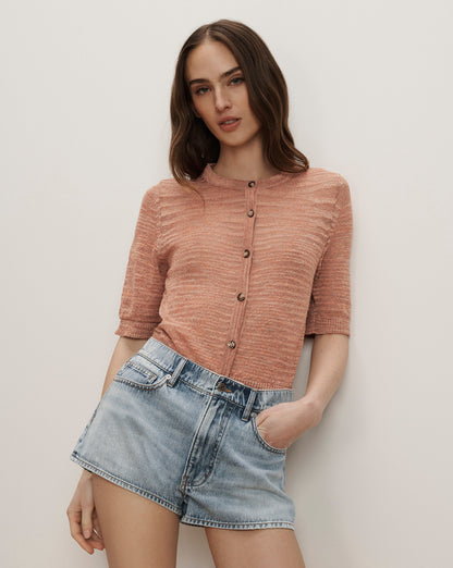 Veronica Beard | Delaney Denim Short in Light Wash Jaw Drop Jaw Drop