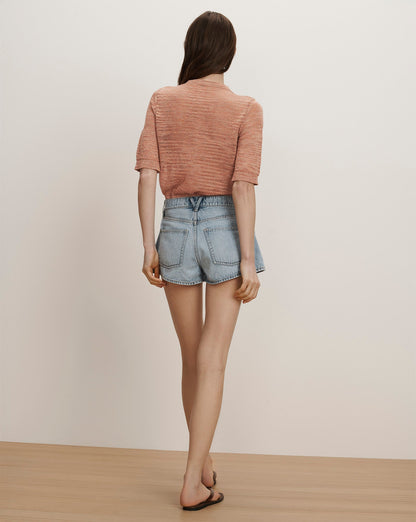 Veronica Beard | Delaney Denim Short in Light Wash Jaw Drop Jaw Drop