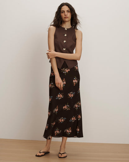 Veronica Beard | Hartwell Tailored Vest in Dark Mocha Dark Mocha