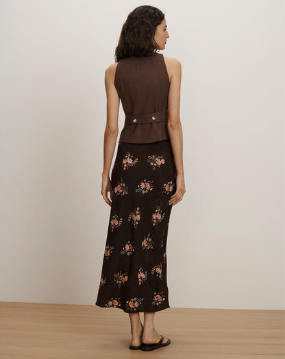 Veronica Beard | Hartwell Tailored Vest in Dark Mocha Dark Mocha