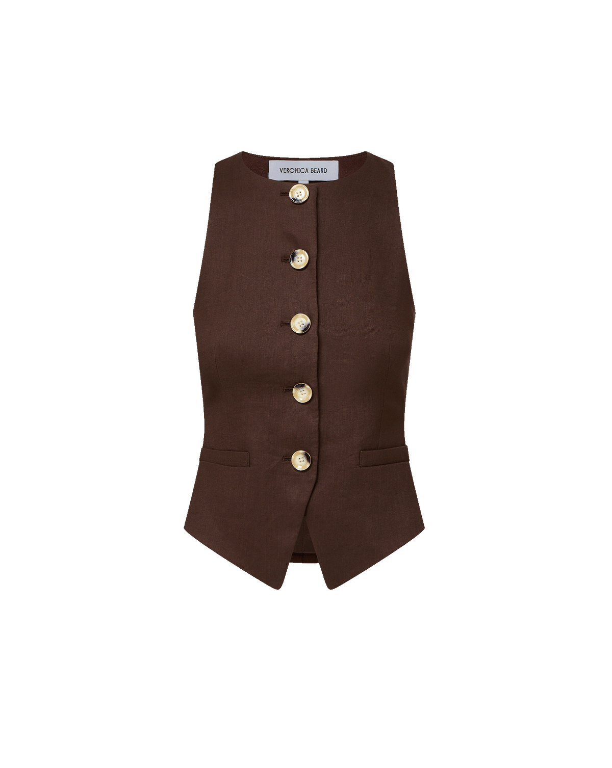 Veronica Beard | Hartwell Tailored Vest in Dark Mocha Dark Mocha