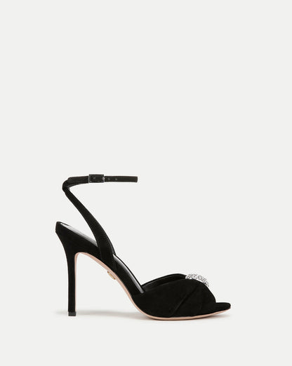 Veronica Beard | Genevieve Peep-Toe Sandal in Black  x Poppy Delevingne Black
