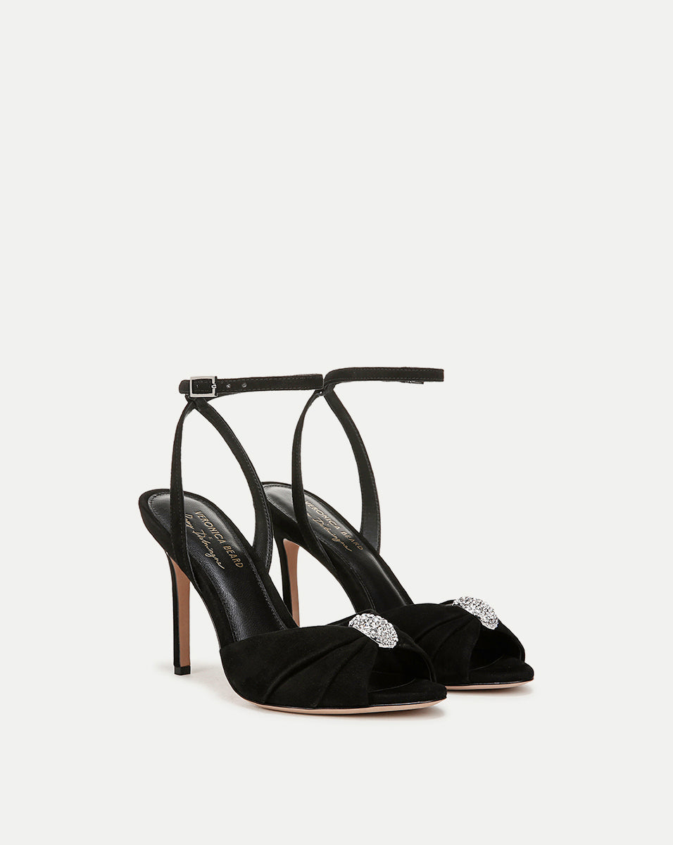 Veronica Beard | Genevieve Peep-Toe Sandal in Black  x Poppy Delevingne Black