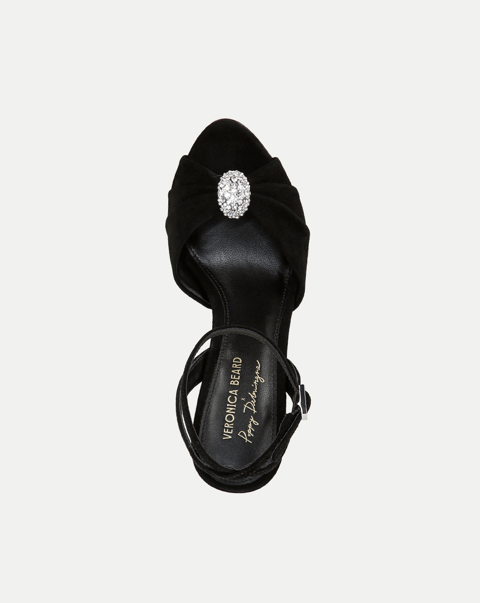 Veronica Beard | Genevieve Peep-Toe Sandal in Black  x Poppy Delevingne Black