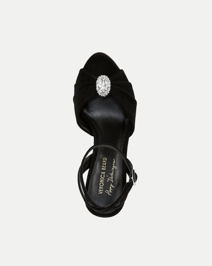 Veronica Beard | Genevieve Peep-Toe Sandal in Black  x Poppy Delevingne Black