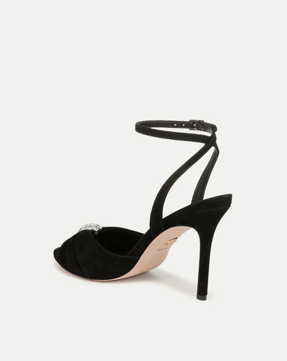 Veronica Beard | Genevieve Peep-Toe Sandal in Black  x Poppy Delevingne Black