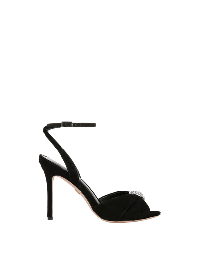 Veronica Beard | Genevieve Peep-Toe Sandal in Black  x Poppy Delevingne Black