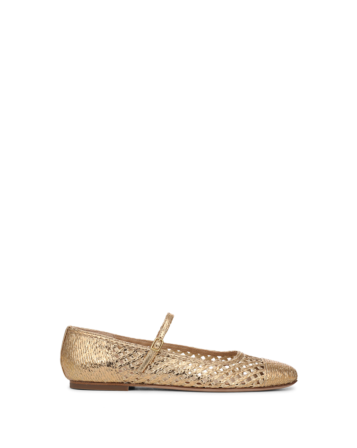 Veronica Beard | Ellie Woven Raffia Flat in Pale Gold Pale Gold