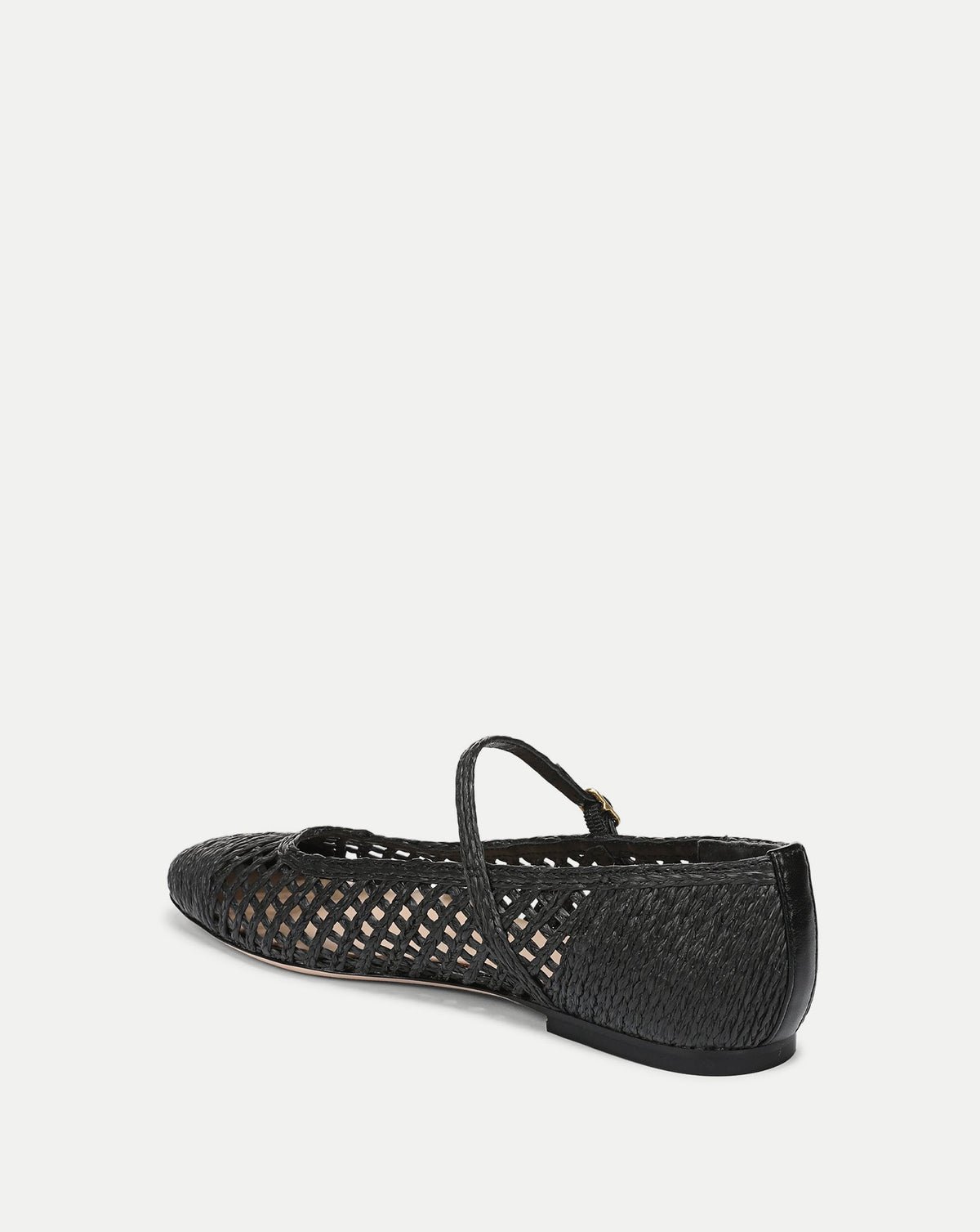 Veronica Beard | Ellie Woven Raffia Flat in Black Black