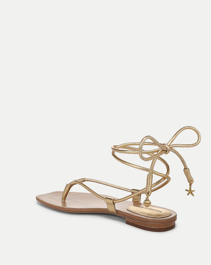 Veronica Beard | Rosetta Wrap Sandal in Pale Gold Pale Gold