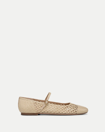 Veronica Beard | Ellie Raffia Flat in Natural Natural