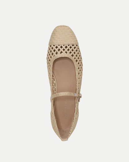 Veronica Beard | Ellie Raffia Flat in Natural Natural