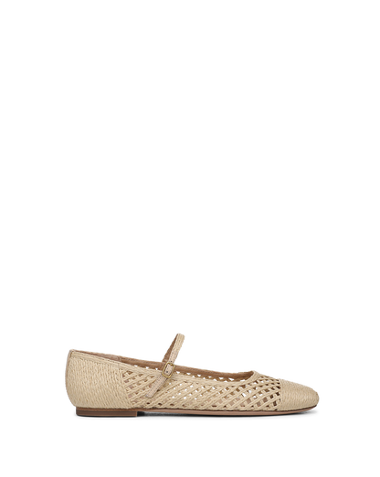 Veronica Beard | Ellie Raffia Flat in Natural Natural