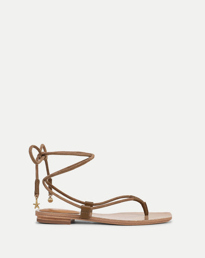 Veronica Beard | Rosetta Wrap Sandal in Brown Chestnut Chestnut