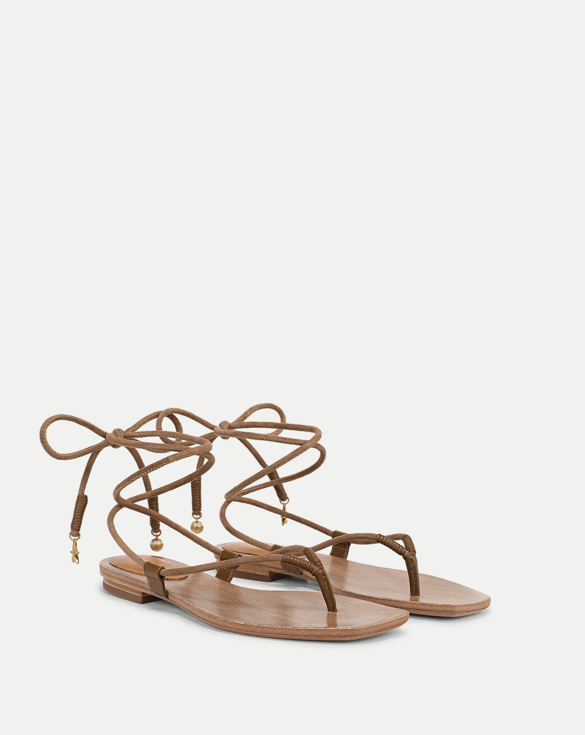 Veronica Beard | Rosetta Wrap Sandal in Brown Chestnut Chestnut