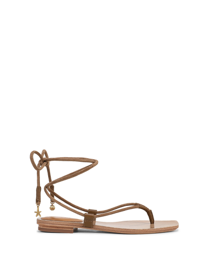 Veronica Beard | Rosetta Wrap Sandal in Brown Chestnut Chestnut