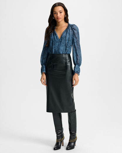 Veronica Beard | Holmes Midi Pencil Skirt in Black Black