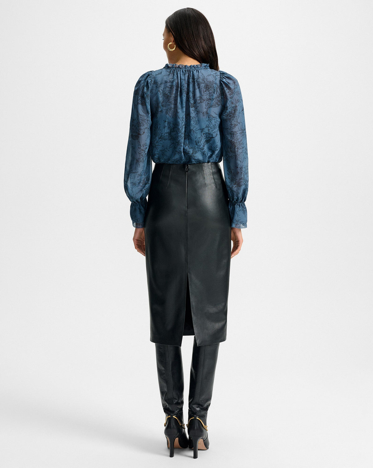 Veronica Beard | Holmes Midi Pencil Skirt in Black Black