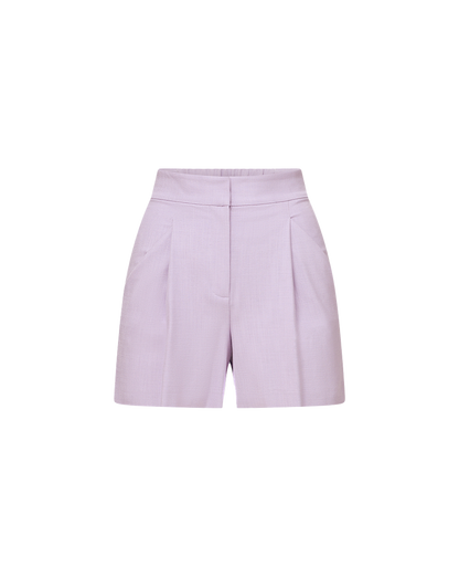 Veronica Beard | Elbe Pleated Short in Soft Lilac Soft Lilac