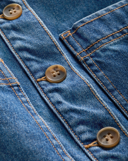 Veronica Beard | Oakley Denim Mini Dress in Cornflower Blue Cornflower