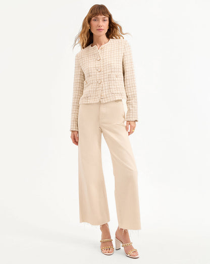 Veronica Beard | Andrea Metallic Tweed Jacket in Dove/Gold Lurex Dove/Gold Lurex